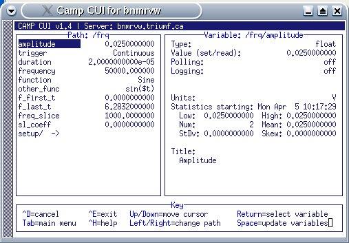 CAMP Frequency Generator Parameters