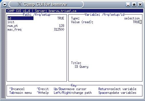 Camp FG setup parameters